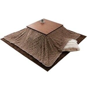 Palette Life Kotatsu Futon Blanket 3D Jacquard Boa 72.5x72.5", Brown (Cover...
